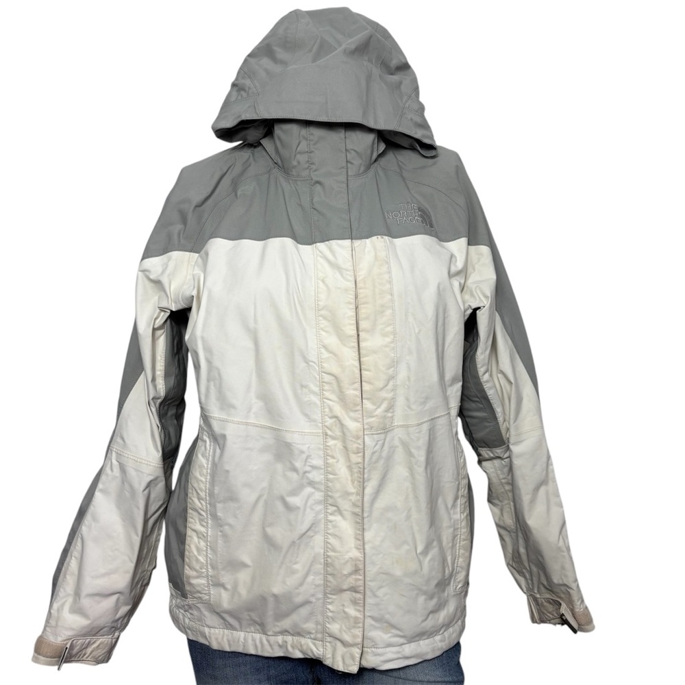 North face full zip grey/white Hyvent jacket